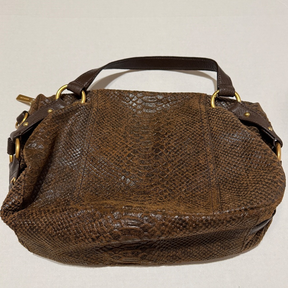 Michael Kors Brown Python Embossed Leather Satchel - image 2